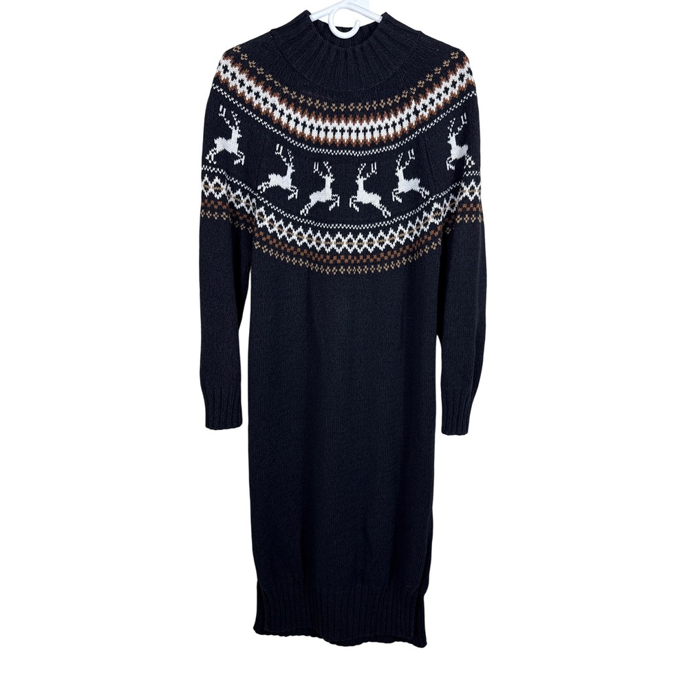 Barbour Kingsbury Wool Blend Knit Sweater Dress Fair Isle Women‎ Size 8